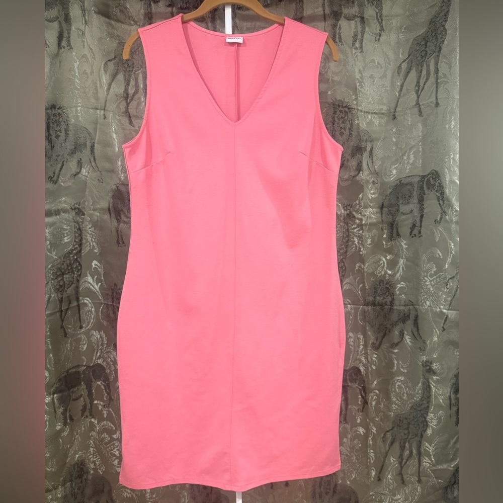 Merona Coral Pink Sleeveless V-Neck Midi Sheath Dress